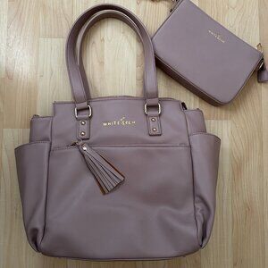 White Elm Gemini Convertible Backpack & Ara Crossbody Clutch- Dusty Rose